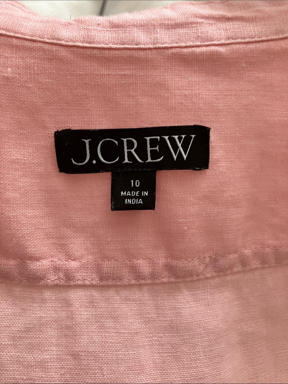 J. Crew Pink Linen Ruffle Trim Blouse EUC - Picture 3 of 4